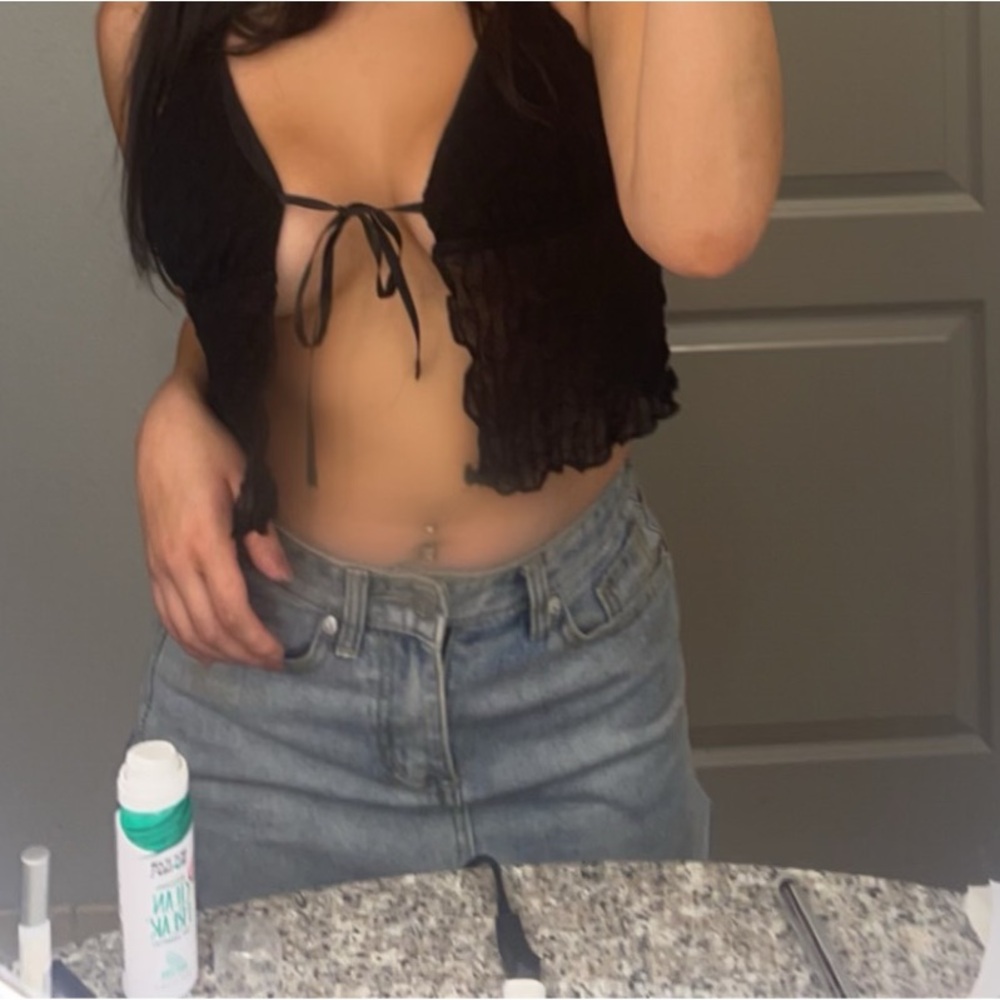 DS Distressed Denim micro Mini Skirt
